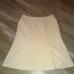 Womens white house black market white side zip midi skirt sz 6